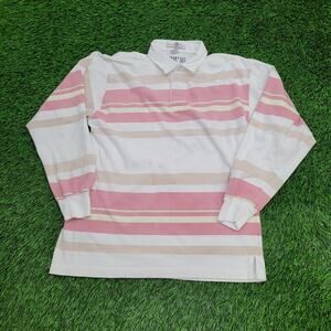Vintage 90s Penguin Sport Rugby Long-Sleeve Polo Shirt Large 21x27 Pink
